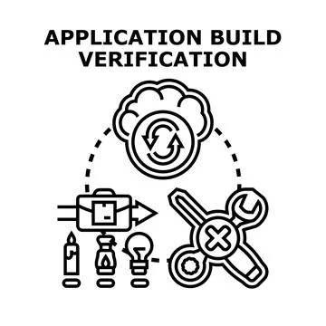 Application build verification process error monitoring 스톡 일러스트