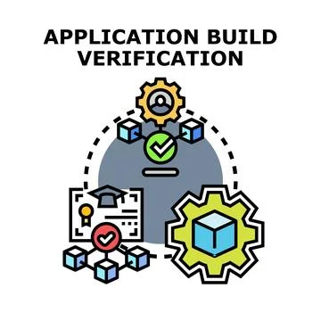 Application build verification process planning development 库存插图