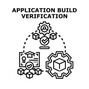 Application build verification process planning development Stock Illustration