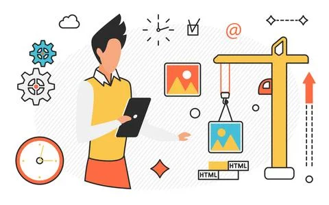 Application building developer Stock Illustration