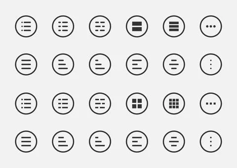 Application burger lines menu symbol. Line icon button navigation, web elemen Illustrazione stock