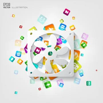 Application button. Social media cloud computing. Illustrazione stock