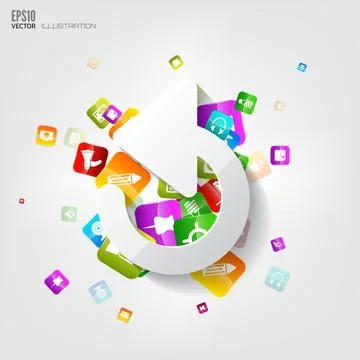 Application button. Social media cloud computing. Illustrazione stock