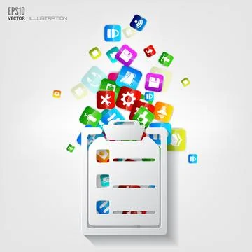 Application button. Social media cloud computing. 스톡 일러스트