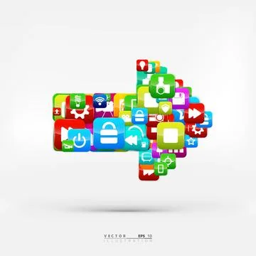 Application button. Social media icon. Cloud computing. Stock Illustration