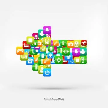 Application button. Social media icon. Cloud computing. Stock Illustration