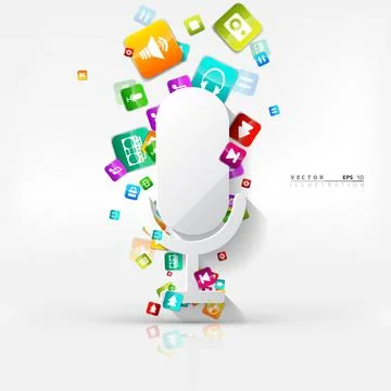 Application button. Social media icon. Cloud computing. Illustrazione stock