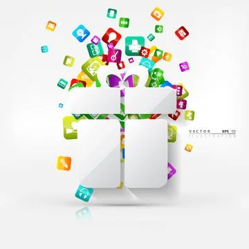 Application button. Social media icon. Cloud computing. Illustrazione stock