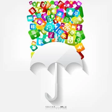 Application button. Social media icon. Cloud computing. Illustrazione stock