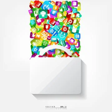 Application button. Social media icon. Cloud computing. Illustrazione stock