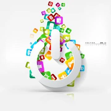 Application button. Social media icon. Cloud computing. Illustrazione stock