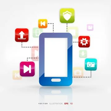 Application button.Social media. Cloud computing. Vector illustration. Stock Illustration