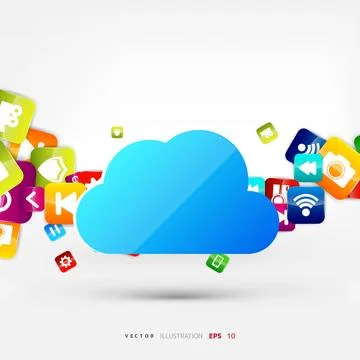 Application button.Social media. Cloud computing. Vector illustration. Stock Illustration