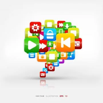 Application button.Social media. Cloud computing. Vector illustration. Stock Illustration