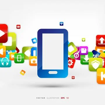 Application button.Social media. Cloud computing. Vector illustration. 스톡 일러스트