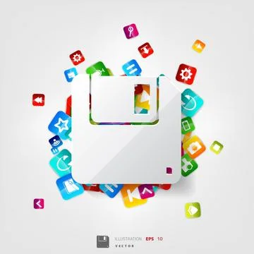 Application button.Social media. Cloud computing. Vector illustration. Stock Illustration