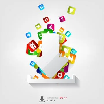 Application button.Social media. Cloud computing. Vector illustration. Illustrazione stock