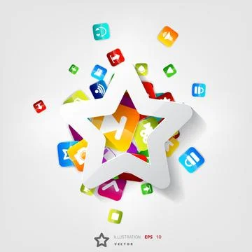 Application button.Social media. Cloud computing. Vector illustration. Stock Illustration