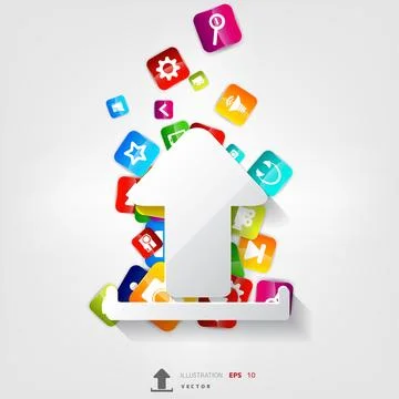 Application button.Social media. Cloud computing. Vector illustration. Stock Illustration