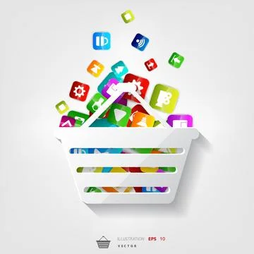 Application button.Social media. Cloud computing. Vector illustration. Stock Illustration
