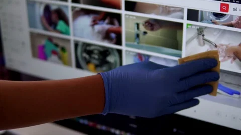 Application of cleaning rules against virus Vídeo Stock 128296556