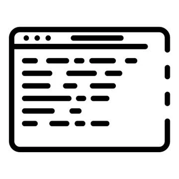 Application code icon, outline style Illustrazione stock