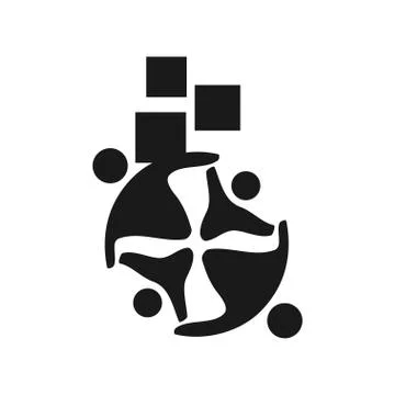 Application Commitment Teamwork Together Black Logo イラスト素材