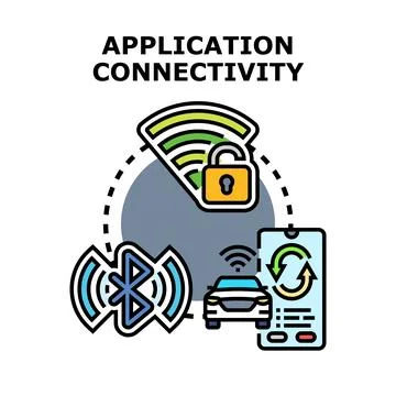 Application connectivity controlling internet of things devices Stock Illustration