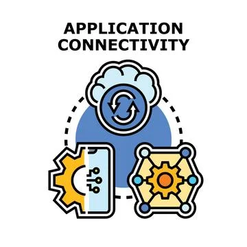 Application connectivity integrating mobile and cloud technologies Stock Illustration