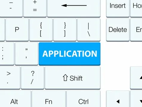Application cyan blue keyboard button Stock Illustration