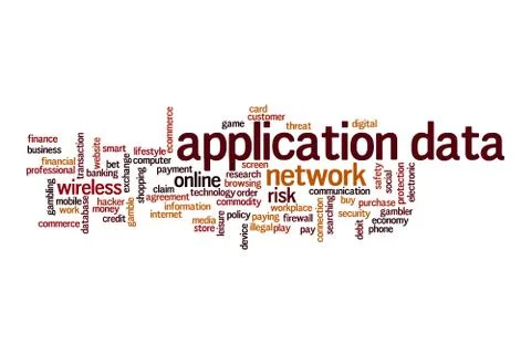Application data word cloud concept Stock Illustration