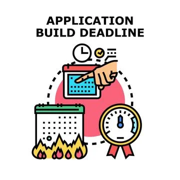 Application deadline approaching and task management concept Stock Illustration