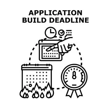 Application deadline approaching and task management concept Stock Illustration