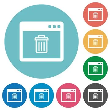 Application delete flat icons Stock Illustration