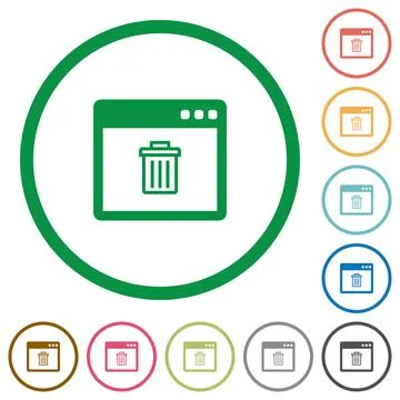 Application delete flat icons with outlines イラスト素材