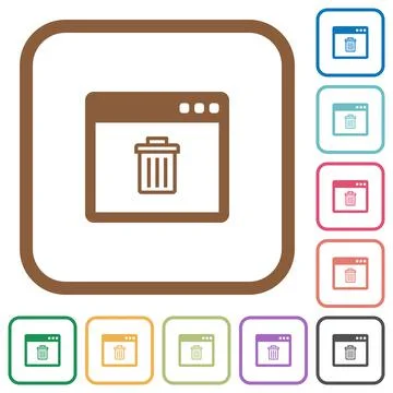 Application delete simple icons Illustrazione stock