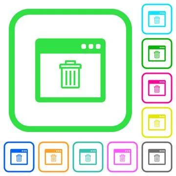 Application delete vivid colored flat icons 스톡 일러스트