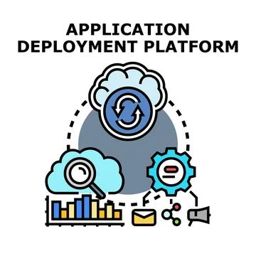 Application deployment platform optimizing software development process 库存插图