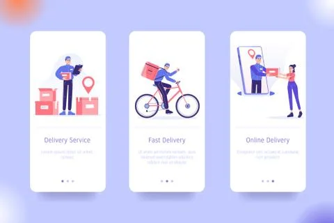 Application design set for Delivery Service, Fast Delivery and Online Deliver Stock-Illustration