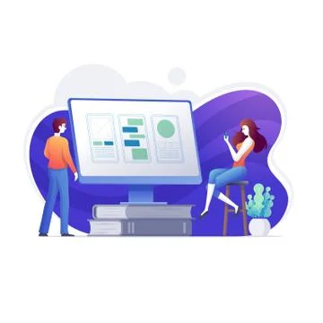 Application design user testing, mobile app user interface, user experience,  Stockillustratie