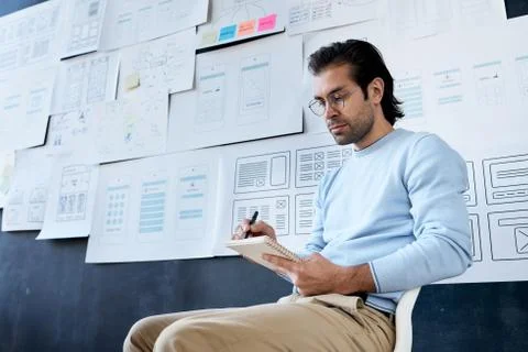 Application Developer Making Notes 스톡 사진