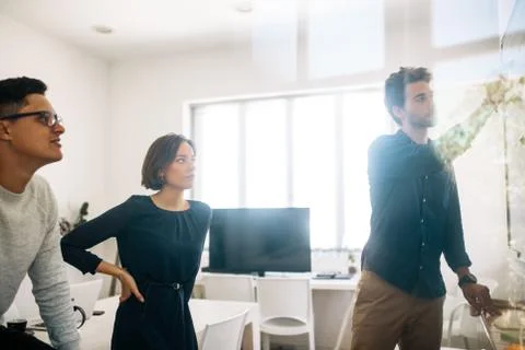 Application developer making a presentation in office Stock Photos