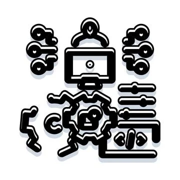 Application development and settings management interface icon イラスト素材