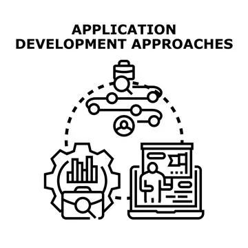 Application development approaches and software engineering process Stock Illustration