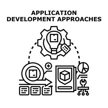 Application development approaches delivering project solutions Stock Illustration