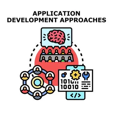Application development approaches planning and collaboration processes Illustrazione stock