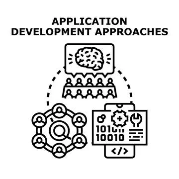 Application development approaches planning and collaboration processes Stock Illustration
