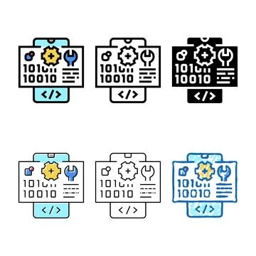 Application development color icon simplified vector Stockillustratie