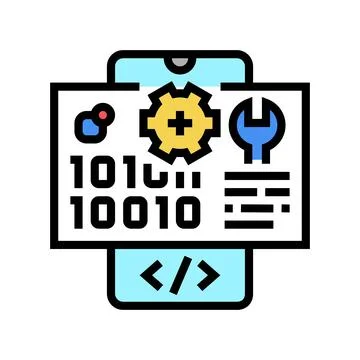 Application development color icon vector illustration Stockillustratie