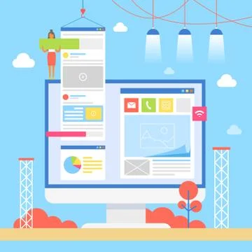 Application Development Color Vector Illustration Illustrazione stock